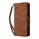 For iPhone 16 Pro Crossbody Multi-card Slot Wallet Zipper Leather Phone Case(Brown) - 2