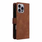 For iPhone 16 Pro Crossbody Multi-card Slot Wallet Zipper Leather Phone Case(Brown) - 3