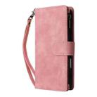 For iPhone 16 Pro Crossbody Multi-card Slot Wallet Zipper Leather Phone Case(Pink) - 2