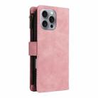 For iPhone 16 Pro Crossbody Multi-card Slot Wallet Zipper Leather Phone Case(Pink) - 3