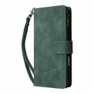 For iPhone 16 Pro Crossbody Multi-card Slot Wallet Zipper Leather Phone Case(Green) - 2