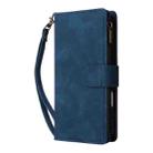 For iPhone 16 Pro Max Crossbody Multi-card Slot Wallet Zipper Leather Phone Case(Dark Blue) - 2