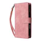 For iPhone 16 Pro Max Crossbody Multi-card Slot Wallet Zipper Leather Phone Case(Pink) - 2