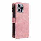 For iPhone 16 Pro Max Crossbody Multi-card Slot Wallet Zipper Leather Phone Case(Pink) - 3