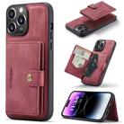 For iPhone 15 Pro Max JEEHOOD Retro Magnetic Detachable Leather Phone Case(Red) - 1