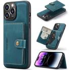 For iPhone 15 Pro JEEHOOD Retro Magnetic Detachable Leather Phone Case(Blue) - 1