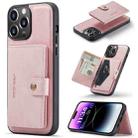 For iPhone 15 Pro JEEHOOD Retro Magnetic Detachable Leather Phone Case(Pink) - 1