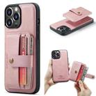 For iPhone 15 Pro Max JEEHOOD RFID Blocking Anti-Theft Magnetic PU Phone Case(Pink) - 1