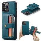 For iPhone 15 Pro JEEHOOD RFID Blocking Anti-Theft Magnetic PU Phone Case(Blue) - 1
