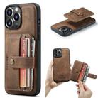 For iPhone 15 Pro JEEHOOD RFID Blocking Anti-Theft Magnetic PU Phone Case(Brown) - 1