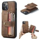 For iPhone 15 Plus JEEHOOD RFID Blocking Anti-Theft Magnetic PU Phone Case(Brown) - 1