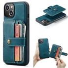 For iPhone 15 JEEHOOD RFID Blocking Anti-Theft Magnetic PU Phone Case(Blue) - 1