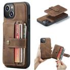For iPhone 15 JEEHOOD RFID Blocking Anti-Theft Magnetic PU Phone Case(Brown) - 1
