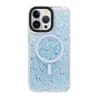 For iPhone 15 Pro Max Gold Armor MagSafe Glitter Epoxy Phone Case(Blue) - 1