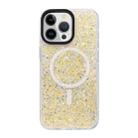 For iPhone 15 Pro Max Gold Armor MagSafe Glitter Epoxy Phone Case(Yellow) - 1