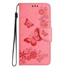 For iPhone 16 Butterfly Embossed Flip Leather Phone Case(Pink) - 2