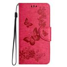 For iPhone 16 Plus Butterfly Embossed Flip Leather Phone Case(Red) - 2