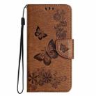 For iPhone 16 Plus Butterfly Embossed Flip Leather Phone Case(Brown) - 2