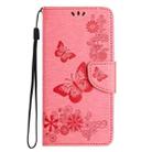 For iPhone 16 Plus Butterfly Embossed Flip Leather Phone Case(Pink) - 2