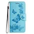 For iPhone 16 Plus Butterfly Embossed Flip Leather Phone Case(Blue) - 2