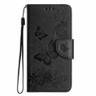 For iPhone 16 Plus Butterfly Embossed Flip Leather Phone Case(Black) - 2