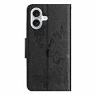 For iPhone 16 Plus Butterfly Embossed Flip Leather Phone Case(Black) - 3