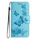 For iPhone 16 Pro Butterfly Embossed Flip Leather Phone Case(Blue) - 2