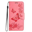 For iPhone 16 Pro Max Butterfly Embossed Flip Leather Phone Case(Pink) - 2