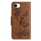 For iPhone 16e Butterfly Embossed Flip Leather Phone Case(Brown) - 3