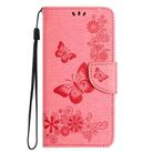 For iPhone 16e Butterfly Embossed Flip Leather Phone Case(Pink) - 2