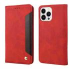 For iPhone 15 Pro Max Skin Feel Splicing Leather Phone Case(Red) - 1