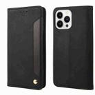 For iPhone 15 Pro Skin Feel Splicing Leather Phone Case(Black) - 1