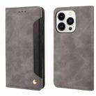 For iPhone 16 Pro Max Skin Feel Splicing Leather Phone Case(Grey) - 1