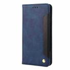 For iPhone 16 Pro Max Skin Feel Splicing Leather Phone Case(Blue) - 3