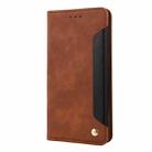 For iPhone 16 Pro Max Skin Feel Splicing Leather Phone Case(Brown) - 3