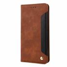 For iPhone 16 Skin Feel Splicing Leather Phone Case(Brown) - 3