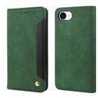 For iPhone 16e Skin Feel Splicing Leather Phone Case(Green) - 1