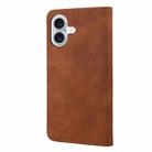For iPhone 17 Skin Feel Splicing Leather Phone Case(Brown) - 3