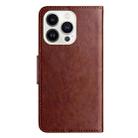 For iPhone 16 Pro Max Butterfly Flower Pattern Flip Leather Phone Case(Brown) - 3