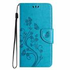 For iPhone 16 Pro Max Butterfly Flower Pattern Flip Leather Phone Case(Blue) - 2