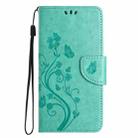 For iPhone 16 Pro Max Butterfly Flower Pattern Flip Leather Phone Case(Green) - 2