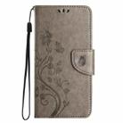 For iPhone 16 Pro Max Butterfly Flower Pattern Flip Leather Phone Case(Grey) - 2