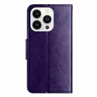 For iPhone 16 Pro Max Butterfly Flower Pattern Flip Leather Phone Case(Dark Purple) - 3