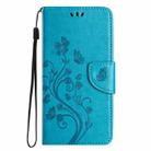 For iPhone 16 Pro Butterfly Flower Pattern Flip Leather Phone Case(Blue) - 2