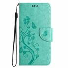 For iPhone 16 Pro Butterfly Flower Pattern Flip Leather Phone Case(Green) - 2