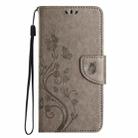 For iPhone 16 Plus Butterfly Flower Pattern Flip Leather Phone Case(Grey) - 2