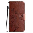 For iPhone 16 Butterfly Flower Pattern Flip Leather Phone Case(Brown) - 2