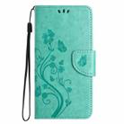 For iPhone 16 Butterfly Flower Pattern Flip Leather Phone Case(Green) - 2
