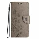 For iPhone 16 Butterfly Flower Pattern Flip Leather Phone Case(Grey) - 2