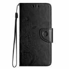 For iPhone 16 Butterfly Flower Pattern Flip Leather Phone Case(Black) - 2